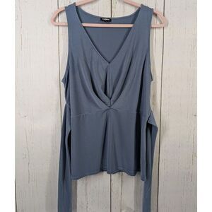 Express Size Large Blue‎ Sleeveless V Neck Casual Womens Tank Top Blouse